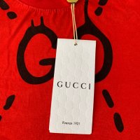Тениска Gucci в червен цвят, снимка 2 - Тениски - 36750405