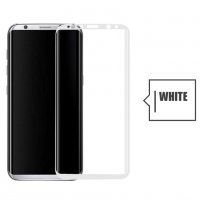 Стъклен протектор за Samsung Galaxy S8+  S8 Plus G955 FullFace Бял White скрийн протектор, снимка 4 - Фолия, протектори - 19503649