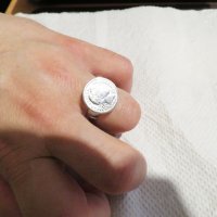 Мъжки сребърен пръстен, пръстен със сребърна монета - американски  долар One Dame 1912 г, снимка 8 - Пръстени - 32967335