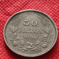 Монета 50 лева 1940г. Царство България за колекция декорация - 25031, снимка 3 - Нумизматика и бонистика - 35195438