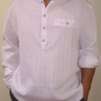 Мъжки бели кенарени ризи., снимка 2 - Ризи - 27237904