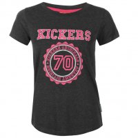 Страхотна тениска с къс ръкав в бял и розов цвят  " Kickers  ",внос от Англия, снимка 7 - Тениски - 28243755
