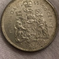 Сребърни монети Canada 50 cents, 1965-1966, снимка 9 - Нумизматика и бонистика - 40504695