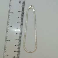 Нова сребърна гривна дължина около 18см може да бъде направена с дължина по Ваш избор, снимка 1 - Гривни - 28781998