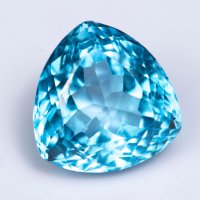 Голям син топаз 18.5ct VVS трилион шлифовка, снимка 1 - Други - 43369249