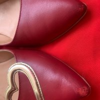 100% Love Moschino Кожени остри обувки, Номер 39, снимка 6 - Дамски елегантни обувки - 34755546