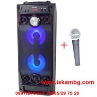 Караоке колона Viva QS-36 с Bluetooth, микрофон и цветомузика, снимка 5 - Bluetooth тонколони - 28397072