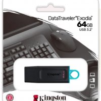 Нова USB 64GB Flash памет Kingston DataTraveler Exodia (USB 3.2) - запечатана, снимка 1 - USB Flash памети - 32907946