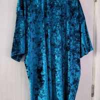 Синя кадифена рокля тениска Asos, снимка 4 - Рокли - 43182811