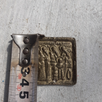 Малка нагръдна бронзова икона, снимка 4 - Антикварни и старинни предмети - 44864210