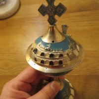 православно кандило, бронзово кадило, кандило тамянник  - за ценители , снимка 5 - Антикварни и старинни предмети - 28206694