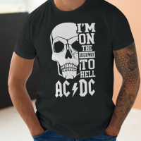 Тениска с декоративен печат - AcDc I'M On The Hell, снимка 1 - Тениски - 44874562