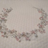 Сватбен венец за коса с кристали, снимка 1 - Сватбени аксесоари - 26257264