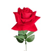 782 Изкуствена роза червена разцъфнала декорация за дом 60см, снимка 2 - Изкуствени цветя - 24465500
