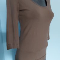 Еластична маркова блуза "Н&М" със 7/8 ръкави, снимка 2 - Блузи с дълъг ръкав и пуловери - 14382975