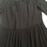 СТРАХОТНА черна рокля с набор и връзки на деколтето , снимка 5 - Рокли - 37505180