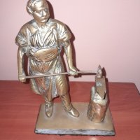 Стара масивна бронзова фигура на ковач, снимка 3 - Колекции - 43420705