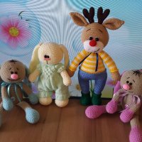 Плетена играчка Заек-Беби, Плетени, ръчно изработени, прекрасен подарък, снимка 14 - Плюшени играчки - 38318925