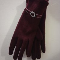 Ръкавици Дамски Бордо Елегантни , снимка 1 - Ръкавици - 43735096