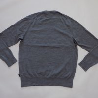 пуловер calvin klein wool блуза фанела мъжки вълнен оригинален сив L, снимка 2 - Пуловери - 43317283