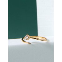 Нежен сребърен пръстен с 14к златно покритие, цирконий, снимка 3 - Пръстени - 44042520