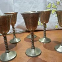 Метални чаши за ракия бронз месинг , снимка 3 - Антикварни и старинни предмети - 43899514