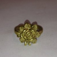 Старинен бронзов пръстен роза ювелирна изработка уникат -12739, снимка 4 - Антикварни и старинни предмети - 28889239