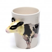 Керамична чаша - релефна крава, снимка 2 - Арт сувенири - 39145306