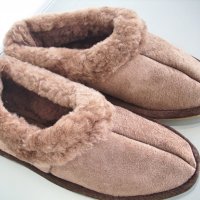 Дамски домашни обувки пантофи топлинки естествена кожа, снимка 2 - Пантофи - 32923847