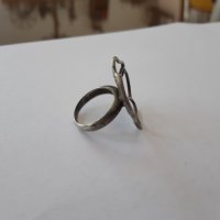Сребърен пръстен във фората на цвете. №0149, снимка 4 - Пръстени - 33015114