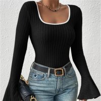 модерна блузка в черно, снимка 2 - Блузи с дълъг ръкав и пуловери - 43089224