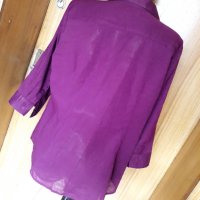 Нова памучна лилава риза ХХЛ, снимка 4 - Ризи - 32855316