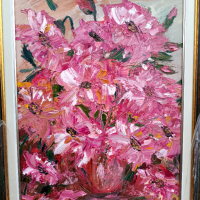 Маслена картина върху платно на подрамка "Натюрморт в червено", снимка 7 - Картини - 44846657