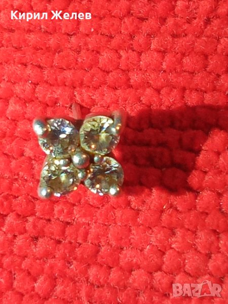 МИНИАТЮРНА СРЕБЪРНА ФЛОРАЛНА ОБЕЦА СРЕБРО ЦВЕТЕ 925 ПРОБА с БЛЕСТЯЩИ ЦИРКОНЧЕТА 32126, снимка 1