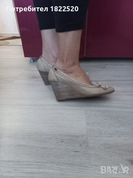 Бежови обувки Esprit естествена кожа , снимка 1