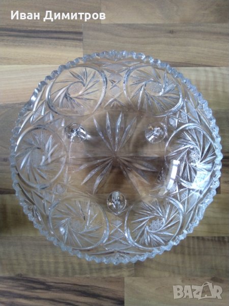 Старинна кристална фруктиера 24/12 см. /Antique crystal fruit bowl 24/12 centimeters, снимка 1