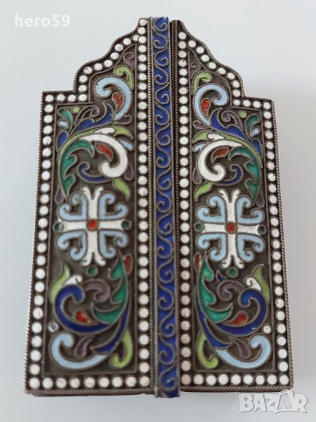 RRR Много рядка сребърна сребро 84 икона триптих,емайл Царска Русия Продаден., снимка 1