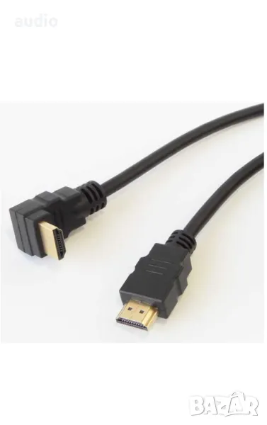 Кабел HDMI мъжки - HDMI мъжки ъглов 1.5м, снимка 1
