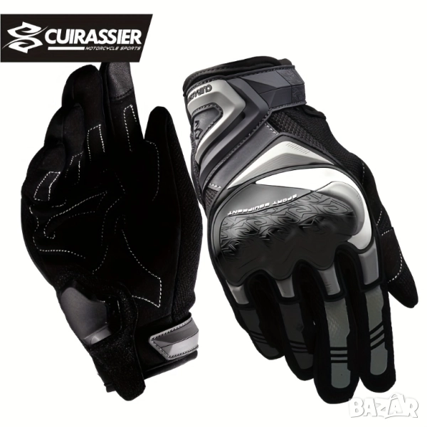 Мото Ръкавици с Протектори - Cuirassier Motorcycle Gloves Докосване на Екрани, Мотоциклетни, Унисекс, снимка 1
