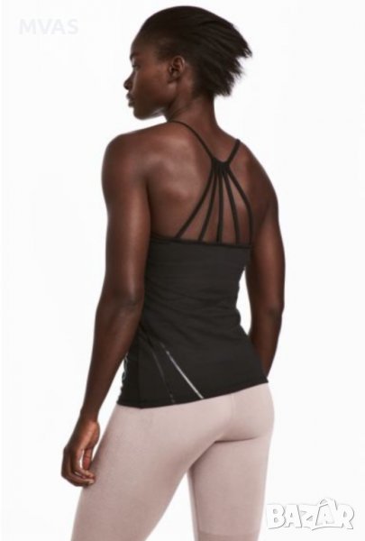 Нов - 30% H&M черен потник за йога M L размер , снимка 1