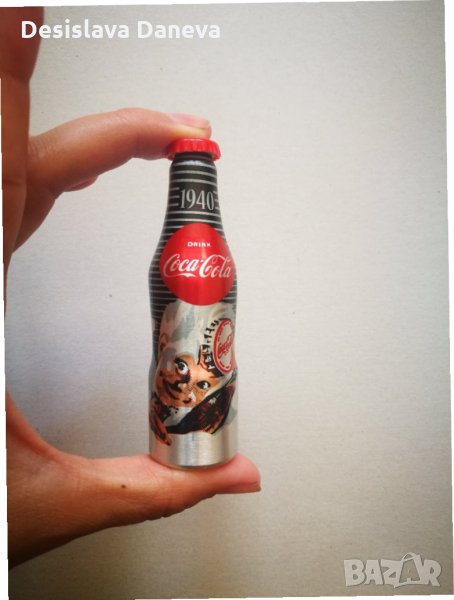 За колекционери на Кока кола / Coca cola! Юбилейна метална мини бутилка 100 години Кока кола бутилка, снимка 1