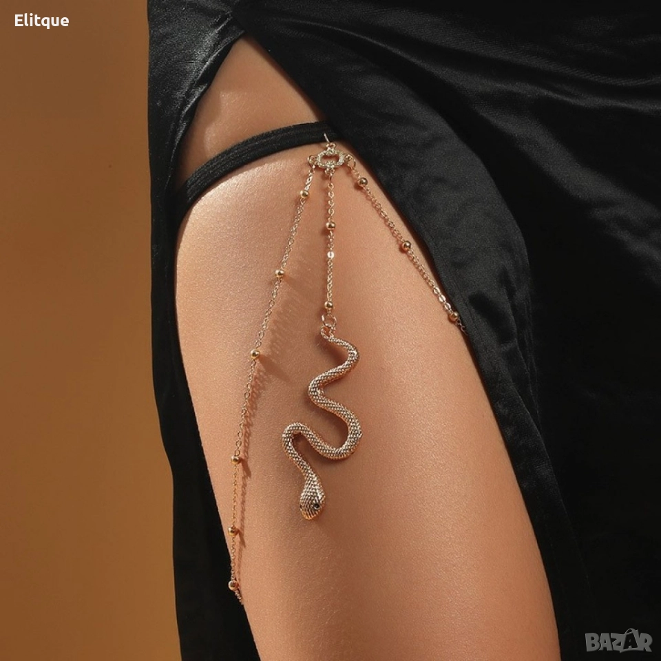 Елегантно дамско бижу за тяло - змия - цвят: Сребърен или Златен!, снимка 1