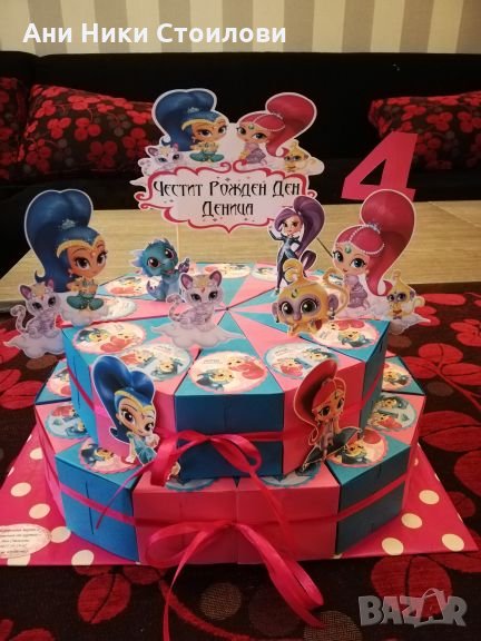 Картонена торта Искрица и сияйница Shimmer and Shine, снимка 1