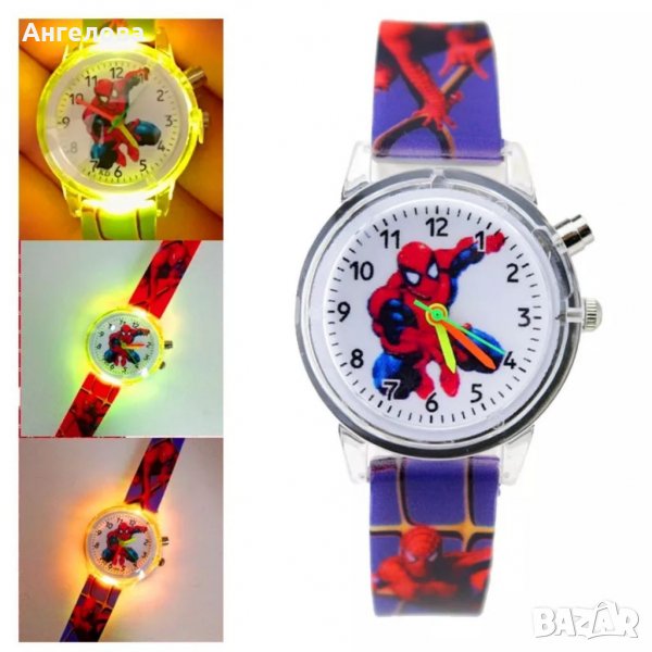 Spiderman Светещи детски ръчни часовници Спайдърмен, снимка 1