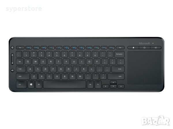 Клавиатура с вграден тъчпад Безжична Microsoft N9Z-00221 All-in-One Media Keyboard, снимка 1