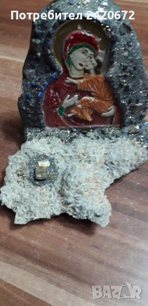 Рисувана  каменна  икона, снимка 1