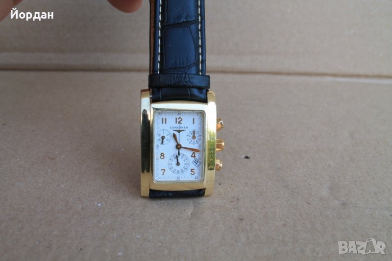 Швейцарски ръчен мъжки часовник "Longines'' хронограф кварц 18 карата , снимка 1