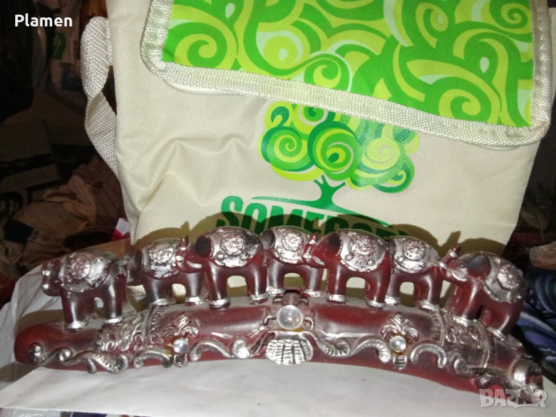 Седем индийски слончета от полирезин, снимка 1