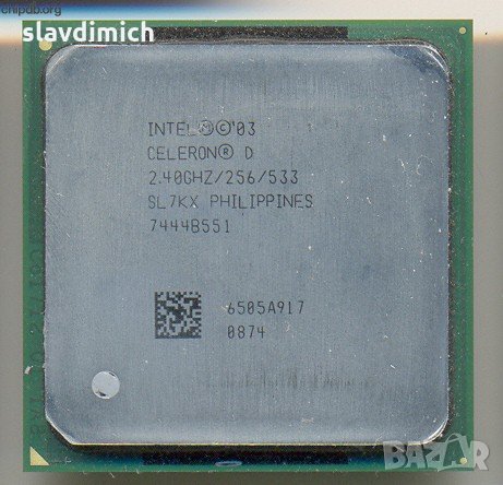 Продавам процесор  Intel® Celeron® D Processor 320 256K Cache, 2.40 GHz, 533 MHz FSB Socket 478, снимка 1