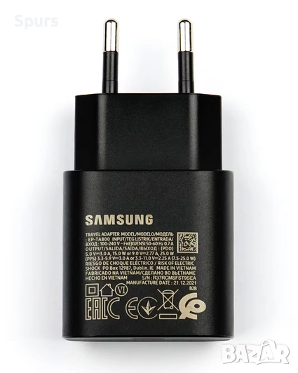 Оригинално зарядно устройство Samsung EP-TA800EBE + DA705BBE Бързо зареждане 25W USB-C USB-C кабел , снимка 1
